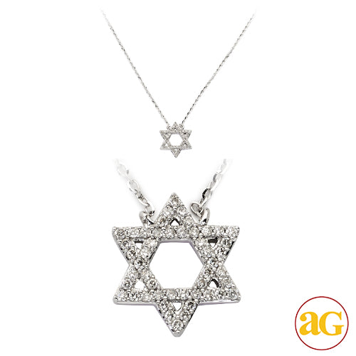 14KW 0.20CTW DIAMOND NECKLACE - STAR OF DAVID