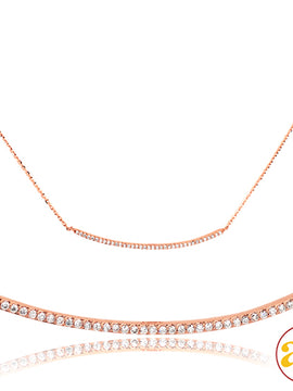 14KR 0.15CTW DIAMOND NECKLACE - HORIZONTAL CURVED