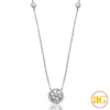 14KW 0.35CTW DIAMOND NECKLACE - ROUND CLUSTER - SI