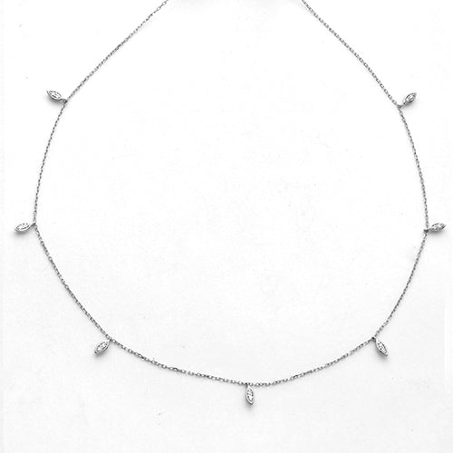 14KW 0.15CTW DIAMOND LOOSE LEAF NECKLACE