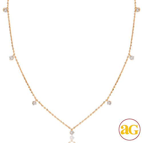 14KR 0.35CTW DIAMOND NECKLACE - 9 LOOSE STONES