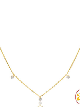 14KY 0.35CTW DIAMOND NECKLACE - 9 LOOSE STONES