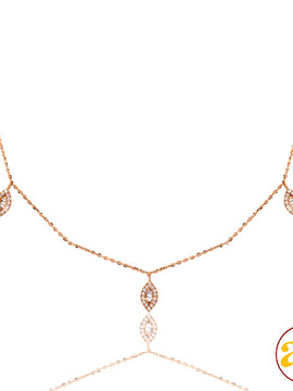 14KR 0.35CTW DIAMOND NECKLACE - 5 LOOSE OPEN