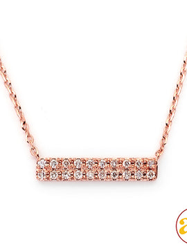 14KR 0.10CTW DIAMOND NECKLACE - HORIZONTAL 2-ROW