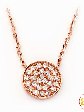 14KR 0.15CTW DIAMOND NECKLACE - FLAT DISC