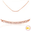 14KR 0.10CTW DIAMOND NECKLACE - CURVED SINGLE ROW