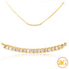 14KY 0.10CTW DIAMOND NECKLACE - CURVED SINGLE ROW