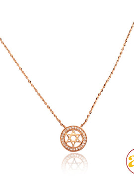 14KR 0.10CTW DIAMOND NECKLACE - STAR OF DAVID WITH