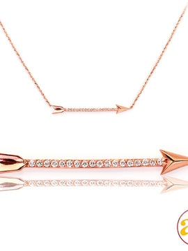 14KR 0.10CTW DIAMOND NECKLACE - ARROW