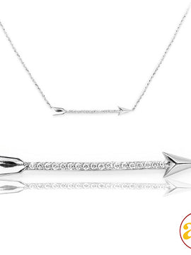 14KW 0.10CTW DIAMOND NECKLACE - ARROW