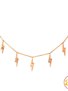 14KR 0.15CTW DIAMOND NECKLACE - 7 LIGHTING BOLTS