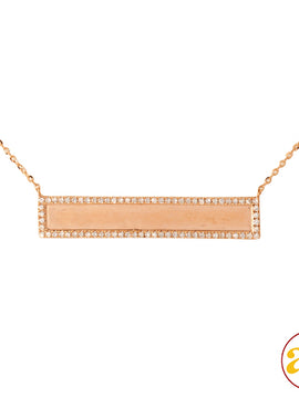 14KR 0.30CTW DIAMOND NECKLACE - DIAMOND ID BAR