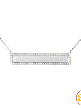 14KW 0.30CTW DIAMOND NECKLACE - DIAMOND ID BAR