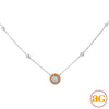 14KW+R 0.25CTW DIAMOND NECKLACE - ROUND CLUSTER