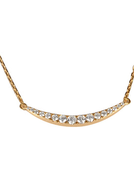 14KY 0.25CTW DIAMOND CURVED BAR NECKLACE