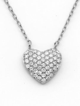 14KW 0.20CTW DIAMOND DOME HEART NECKLACE