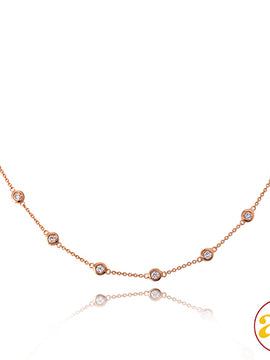 14KR 1.35CTW DIAMOND 17 STONE NECKLACE