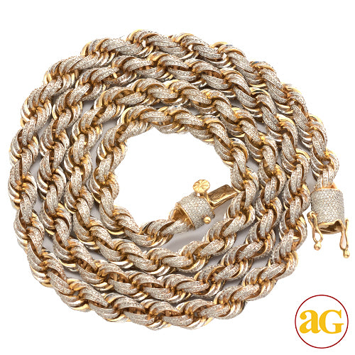 10KY 10.00CTW DIAMOND ROPE CHAIN