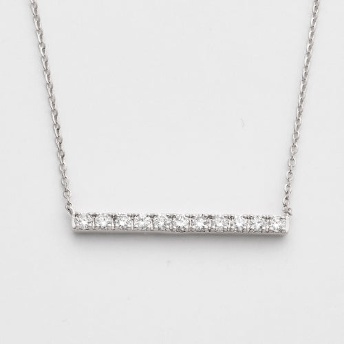 14KW 0.35CTW ROUND DIAMOND BAR NECKLACE