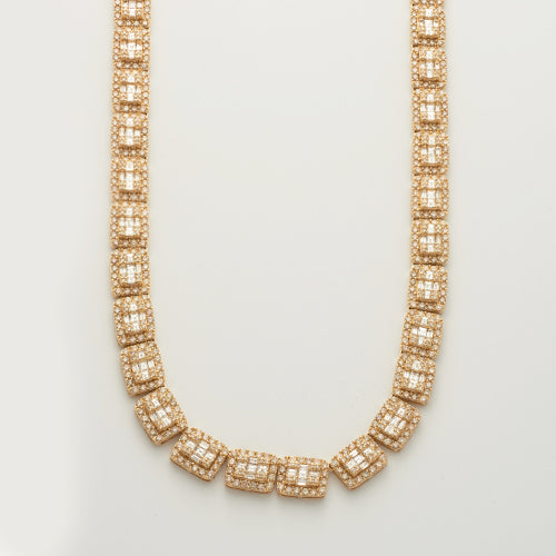 14KY 23.00CTW BAGUETTE NECKLACE