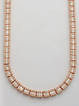 14KR 23.00CTW BAGUETTE NECKLACE 20"