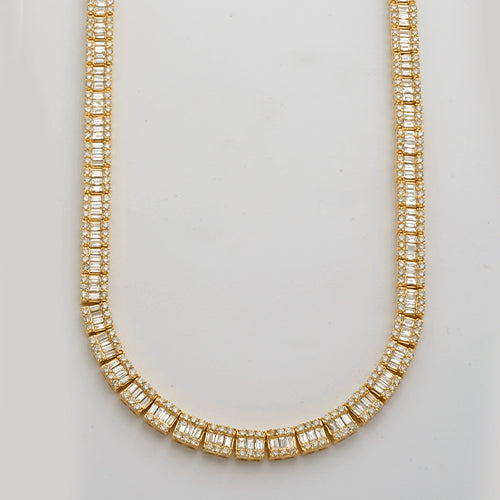 10KY 20.00CTW BAGUETTE NECKLACE 20&quot;