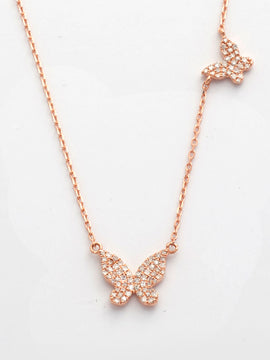 14KR 0.25CTW DIAMOND BUTTERFLY NECKLACE