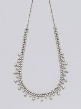 14KW 4.15CTW DIAMOND FANCY DANGLING BEAD NECKLACE