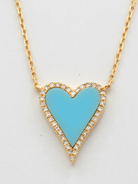 14KY 0.10CTW DIAMOND HEART NECKLACE