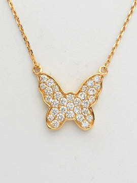 14KY 0.50CTW DIAMOND FLAT PAVE BUTTERFLY NECKLACE