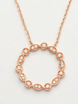 14KR 0.25CTW DIAMOND NECKLACE - OPEN CIRCLE