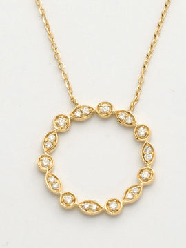 14KY 0.25CTW DIAMOND NECKLACE - OPEN CIRCLE