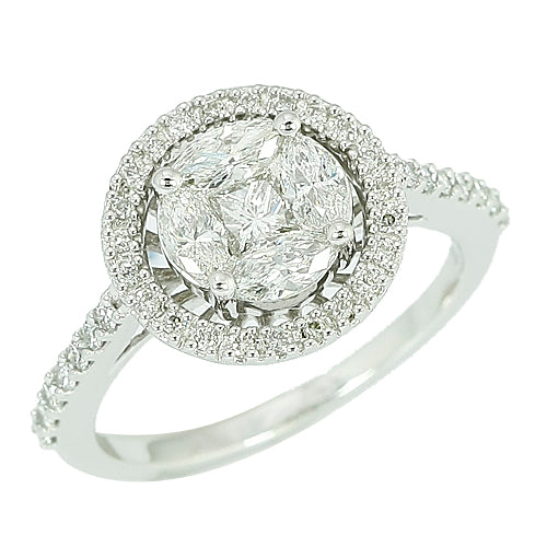 14KW 1.00CTW DIAMOND PIE CUT RING