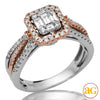 14KW+R 0.85CTW BAGUETTE DIAMOND BRIDAL RING - SING