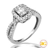 14KW 0.85CTW DIAMOND BAGUETTE BRIDAL RING WITH HAL