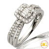 14KW 0.60CTW BAGUETTE DIAMOND SWUARE HEAD RING W/H