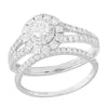 14KW 1.00CTW DIAMOND DOUBLE HALO BRIDAL SET [0.25C