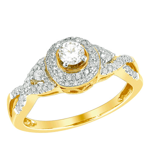 14KY 0.50CTW DIAMOND FANCY RING