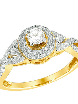 14KY 0.50CTW DIAMOND FANCY RING