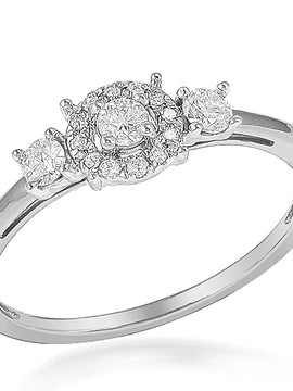 10KW 0.28CTW DIAMOND PROMISE RING