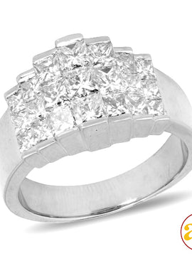 14KW 3.00CTW DIAMOND PYRAMID RING