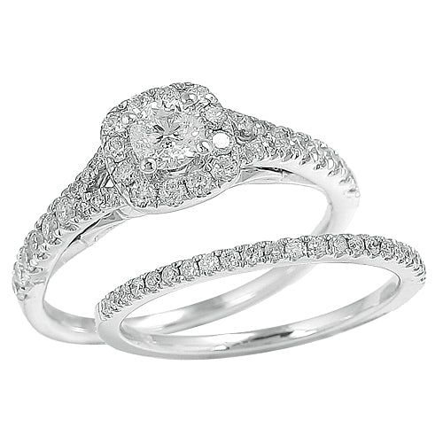 14KW 1.00CTW DIAMOND BRIDAL SET [0.35CT CTR]