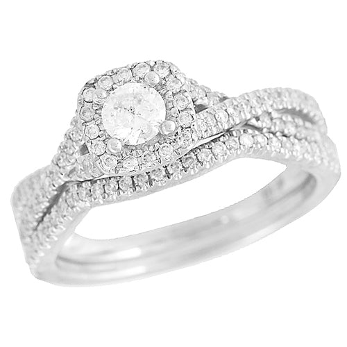 14KW 0.65CTW DIAMOND BRIDAL SET [0.25CT CTR]