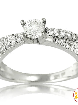 14KW 1.00CTW DIAMOND FANCY RING [0.40CT CTR]