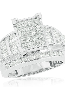 14KW 2.00CTW PC DIAMOND CINDERELLA RING