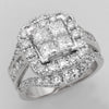 14KW 3.15CTW DIAMOND V-PRONG QUAD HEAD RING WITH H