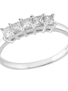 14KW 0.50CTW 5 STONE DIAMOND BAND