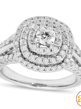 14KW 1.50CTW DIAMOND BRIDAL RING WITH DOUBLE HALO