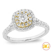 14KW+Y 1.00CTW DIAMOND FANCY RING [0.25CT CTR]