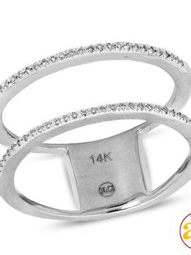 14KW 0.15CTW DIAMOND TWO ROW RING